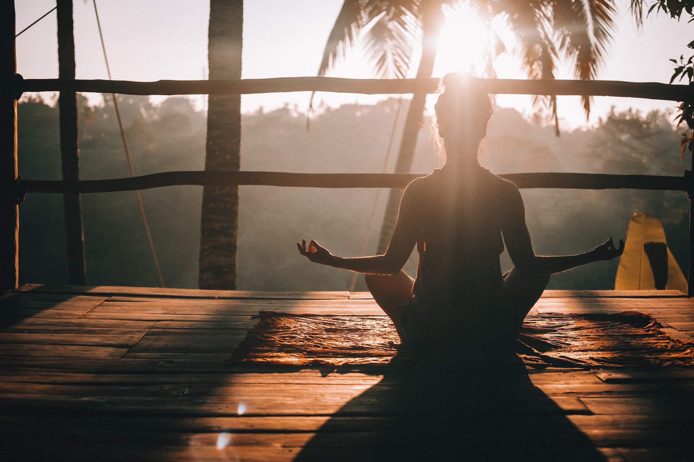 woman in yoga position